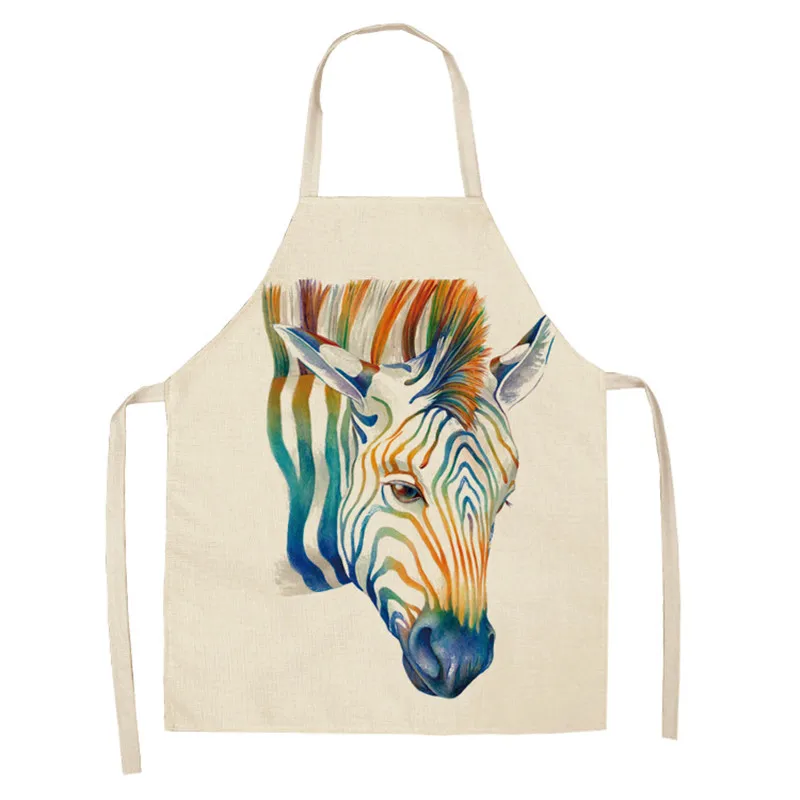 

Elk Aprons Wild Animals Printed Kitchen Aprons Sleeveless Cotton Linen Bibs Cooking Baking Cleaning Tools for Women Kids