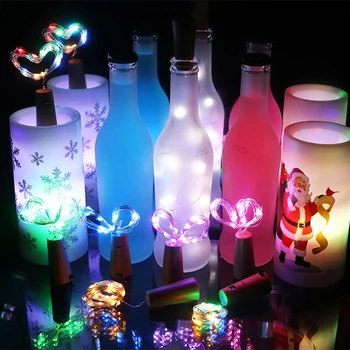 

2m 20leds String Light with Bottle Stopper Cork Shaped Wine Bottle Lights Decoration for Alloween Christmas Holiday Party