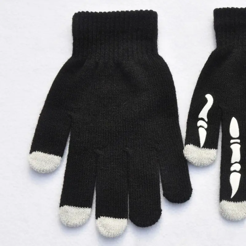 Unisex Unisex Adult Children Winter Cycling Full Fingered Gloves Halloween Horror Skull Claw Skeleton Anti-Skid Rubber Outdoor cotton gloves for men