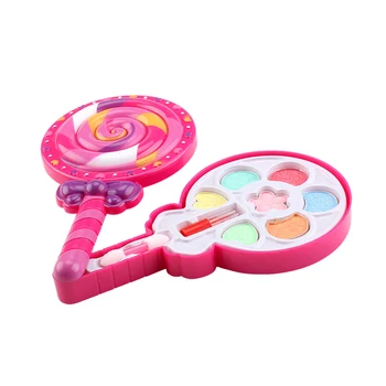 

9Pcs Kids Cosmetics Set Washable Makeup Kit Pretend Makeup Set With Spinning Lollipop Box For Girls Christmas Gift Free Shipping