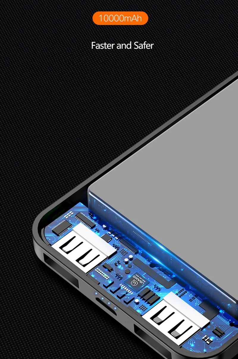 TUOSHIKE 10000 мАч Мини банк питания два порта Usb портативный внешний аккумулятор зарядное устройство Внешний аккумулятор быстрая зарядка для Iphone samsung