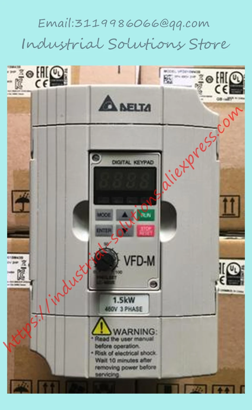 Вход 3ph 380V Выход 3ph инвертор VFD015M43B-A 0~ 480V 4A 0,1~ 400 Гц 1.5KW 2HP
