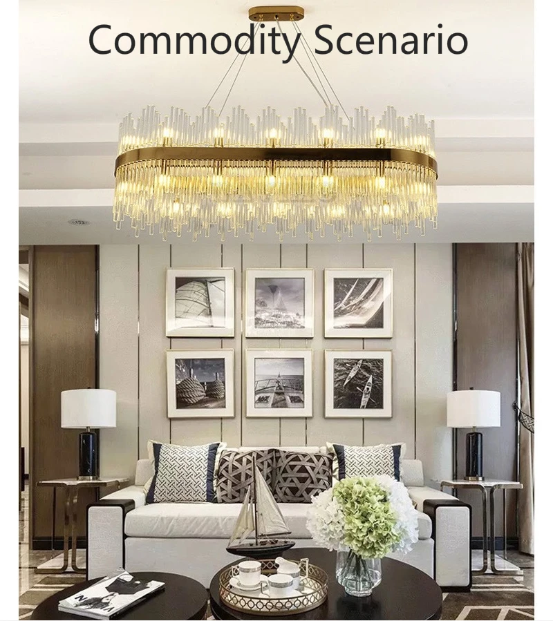 Oval Design Modern Chandelier Lighting AC110V 220V Lustre LED Dinning Room Living Room Lights