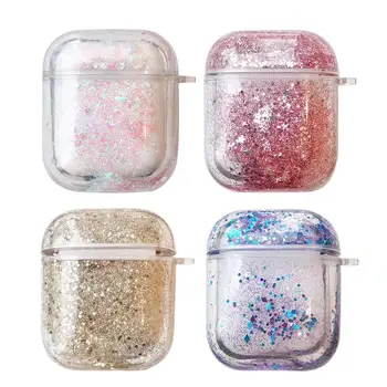 

Glittering Quicksand Case Transparent Protective Cover for Airpods 1/2 Earphones