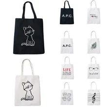 Женская сумка для покупок, мультяшная сумка на плечо, Студенческая Большая вместительная Холщовая Сумка, модная сумка на молнии для девочек