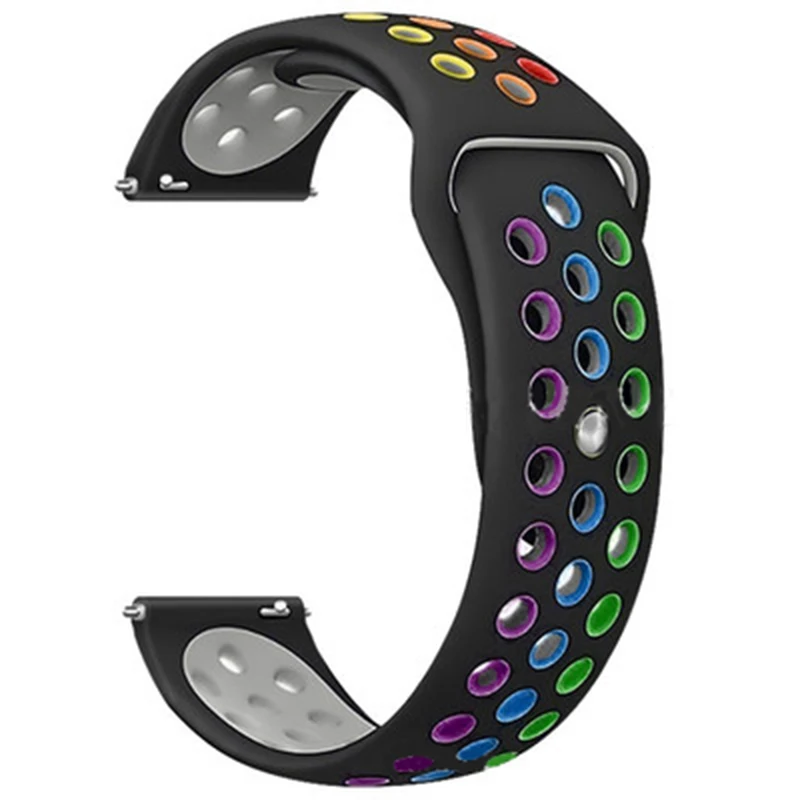 Rainbow Strap for Xiaomi Huami Amazfit Neo Breathable Silicone WatchBands for Huami Amazfit GTS GTR3 BIP Lite 20mm 22mm Bracelet 