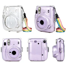 Case Protective-Cover Camera-Bag Strap Dustproof Fuji Transparent Instax Mini Portable