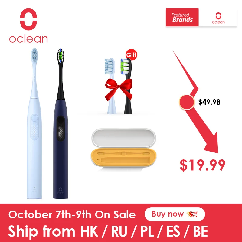 Global Version Oclean F1 Sonic Electric Toothbrush IPX7 Waterproof Smart Toothbrush Fast Charging Three Brushing Modes for Adult