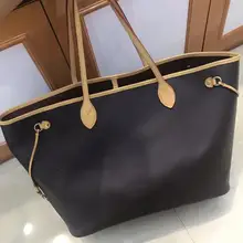 Luis Vuiton Neverful, женская сумка для покупок, роскошный бренд, высокое качество, Monogrom Never, сумка через плечо, холщовая кожа, полные сумки мм