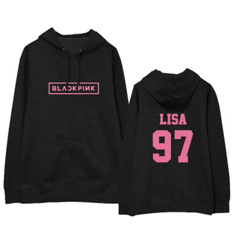 LISA Black BlackPink JISOO JENNIE LISA Rose карта душа Persona толстовки с длинными рукавами мировой тур в вашем районе LXX182 - Цвет: LISA Black