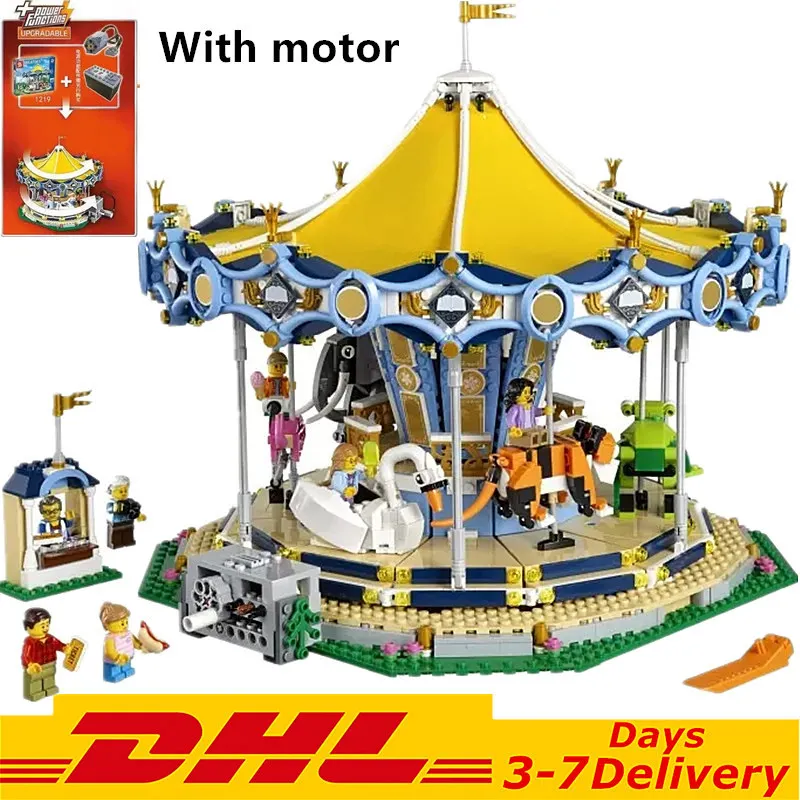 Creator City Street Series MOC Электрический карусель на детской площадке строительные блоки наборы Кирпичи Детские комплекты игрушки Детские совместимые - Color: Without original Box