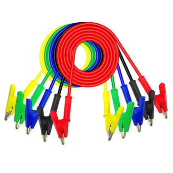 

5pcs 100cm Alligator Test Leads Multimeter Test Clips Probe Lead Banana Plug Cable 5 colors 15A