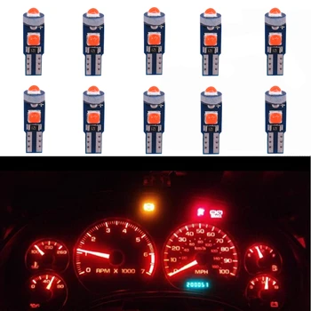 

WLJH 10x Super Bright Canbus T5 Micro LED Wedge Bulb 17 37 73 74 286 2721 3030SMD Lens Car Instrument Panel Gauge Bulbs Lamp Led