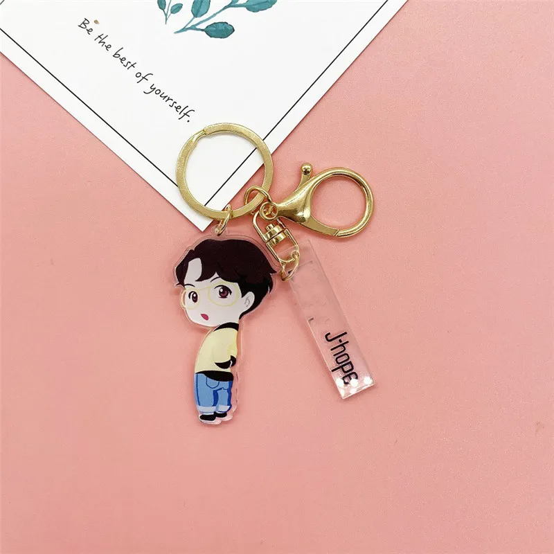 J-HOPE Bangtan мальчики карта душа персонажа аниме мультфильм брелок кулон мальчик с Luv JUNG KOOK SUGA J-HOPE FH53 - Цвет: J-HOPE
