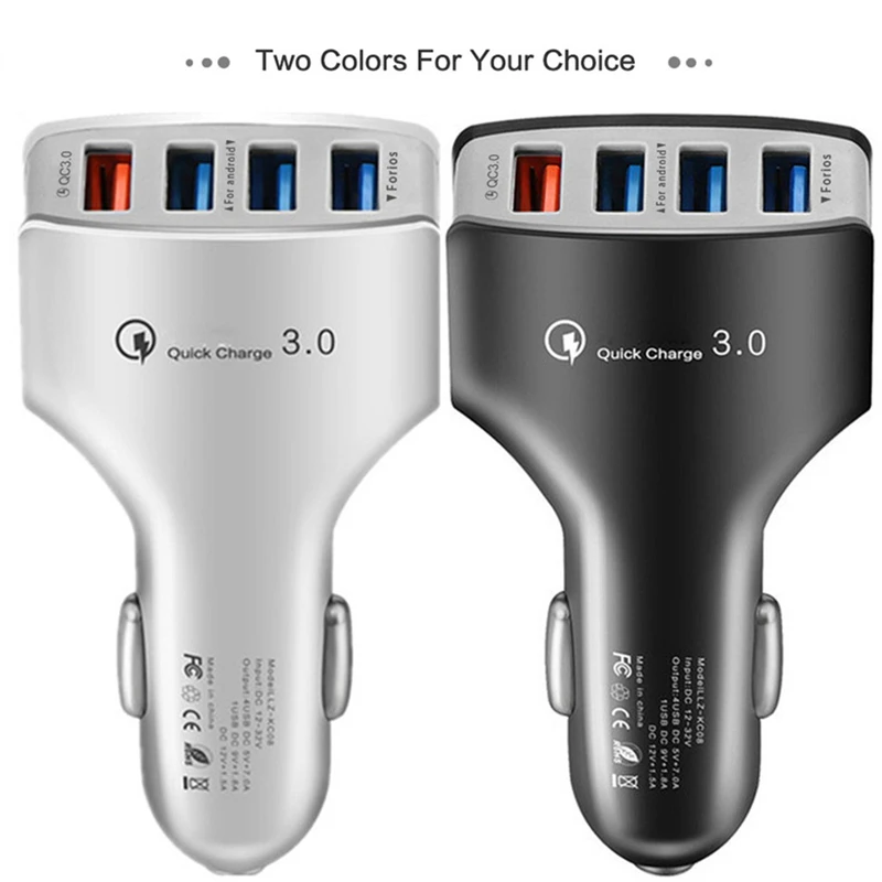NOHON 4 USB Автомобильное зарядное устройство для iPhone 11 Pro Max XS Max XR X 8 samsung Xiaomi адаптер QC3.0 быстрая зарядка автомобильное зарядное устройство для мобильного телефона