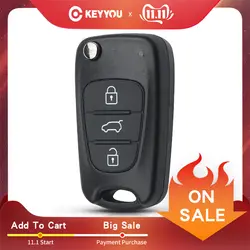 KEYYOU Новое пульт дистанционного ключа оболочки для hyundai I20 I30 IX35 I35 акцент Kia Picanto Sportage K5 3 кнопки флип складной пульт дистанционного ключа