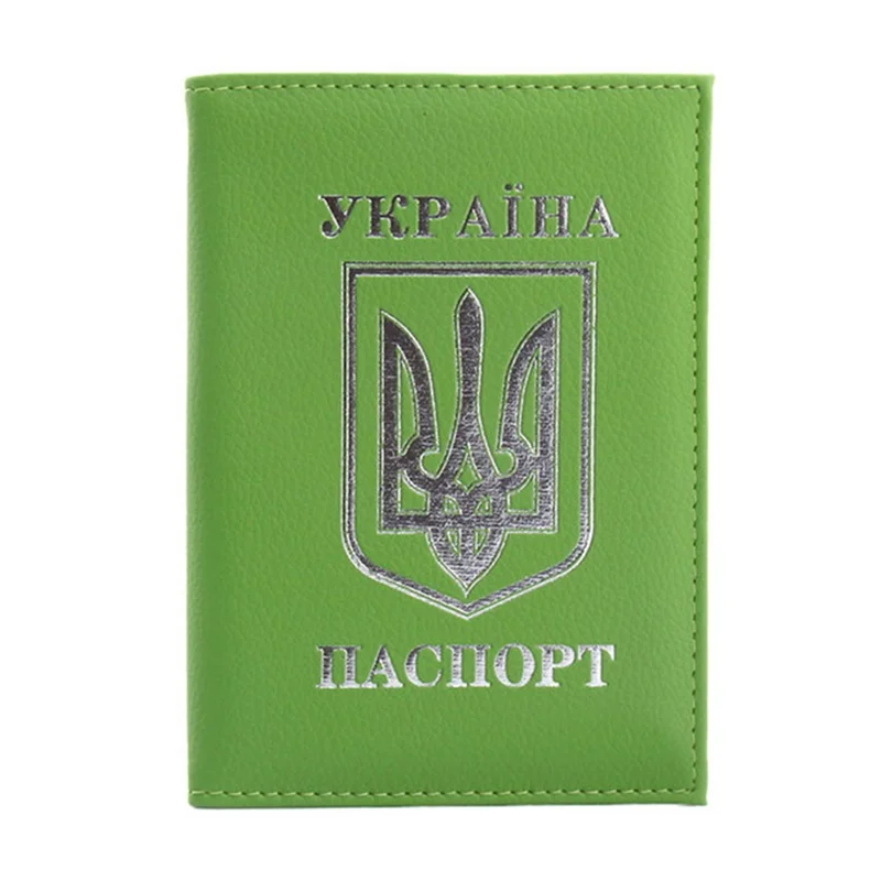 Украинская женская Обложка для паспорта элегантная кожаная дорожная Обложка для паспорта женский мужской защитный чехол для девочек и мальчиков - Цвет: Green