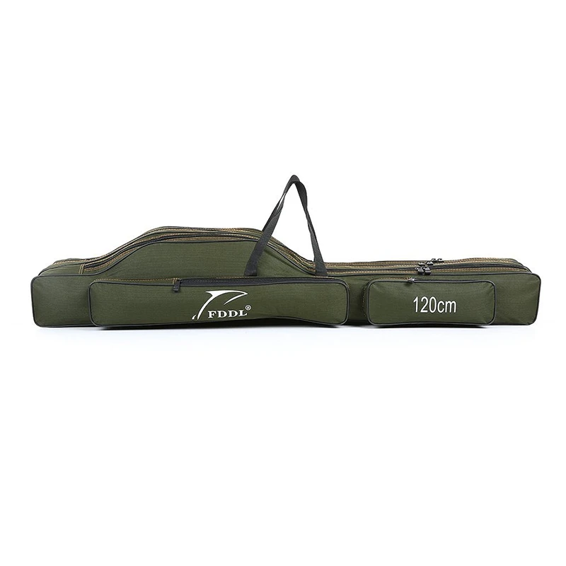 

Portable Folding Fishing Rod Carrier Canvas Fishing Pole Tools Storage Bag Case Fishing Gear Tackle 3 Layer 120cm