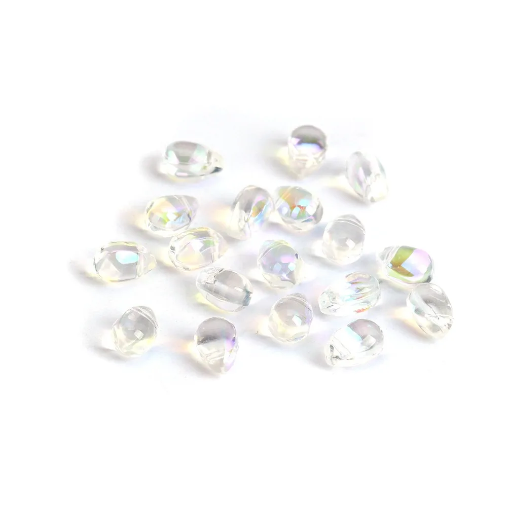 DoreenBeads стекло AB Радужный цвет Aurora Borealis бусины прозрачные около 9 мм x 6 мм, отверстие: около 0,8 мм, 50 шт
