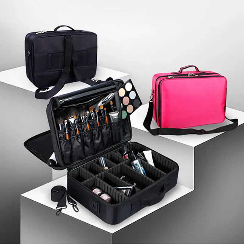 

Women Professional Big Large Makeup Box Suitcase Make Up Cosmetic Bag Organizer Storage Case Zipper Toiletry Wash Beauty Pouch