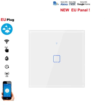 

EU Wifi Smart Wall Light Switch Timer 1/2/3 Gang Support Voice/APP/Touch Control Works With Alexa Google Home IFTTT
