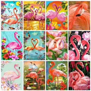 

Full Drill Square Diamond Painting Animal Flamingo Diamond Embroidery Cross Stitch Fall Decorations For Home Gift