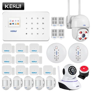 

KERUI G18 Alarm System Smoke Detector Outdoor WIFI Camera Indoor Security Camera Motion Sensor Alarm Systems Security Home