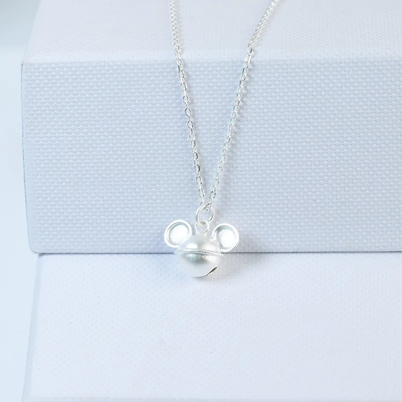 Серебристый BOSCEN 925 пробы Серебряное ожерелье с подвеской для женщин маленькая девочка подарок на день рождения - Цвет камня: Серебристый