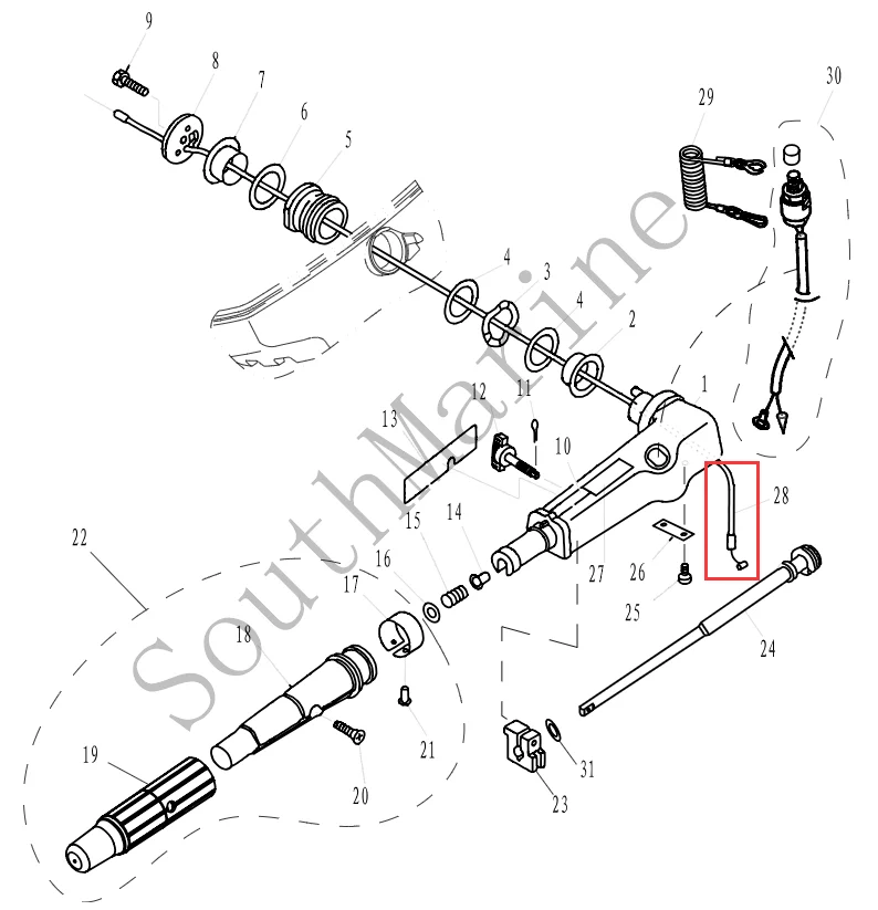 Boat Motor F4-01090008 Throttle cable assy for Parsun HDX F4 F5 outboard motor 4-stroke