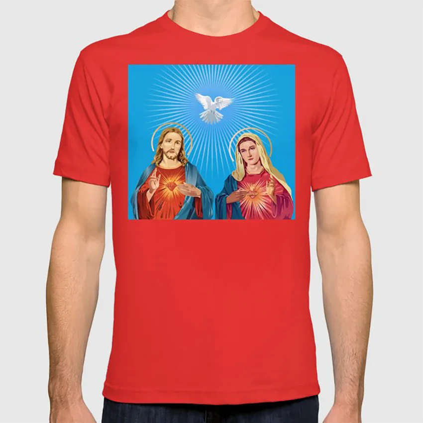 Иисус Христос и Дева Мария футболка люди любят