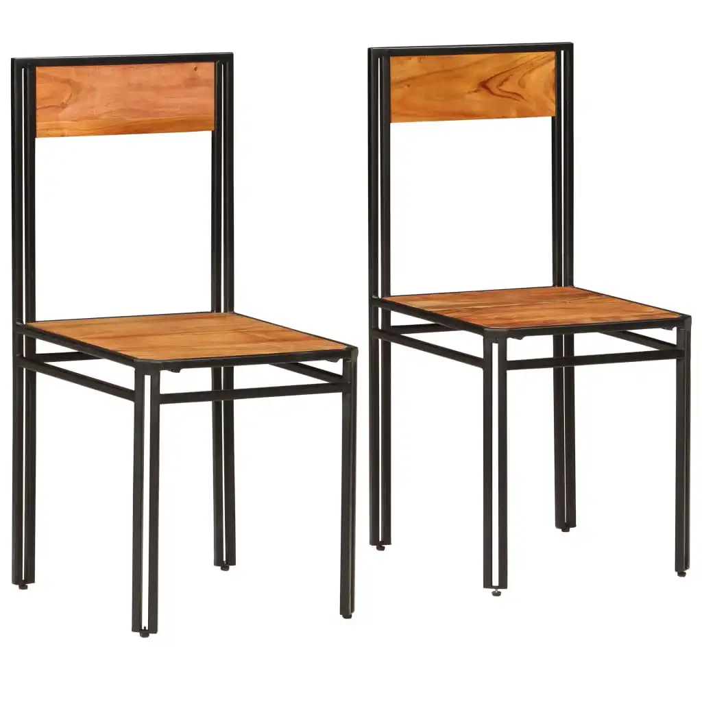Dining Chairs 2 pcs Solid Acacia Wood |