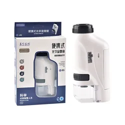 Handheld Microscope Kit Lab LED Light 60X-120X Home School Biological Science Educational Toys For Children Brinquedo STEM Gift