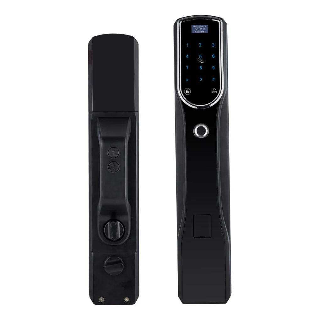 YUEWO Black Automatic fingerprint lock smart automatic switch door home indoor villa electronic password | Обустройство дома