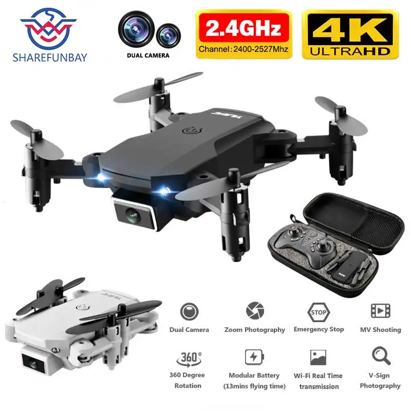 SHAREFUNBAY T1 Дрон с разрешением 4k HD камера широким углом обзора 1080P Wi Fi fpv двойной
