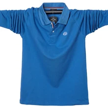 Для мужчин Поло рубашка хлопок Для мужчин Бизнес работа Homme поло рубашки с широким рукавом Удобная футболка-поло 5XL футболки брендовая одежда; сезон осень