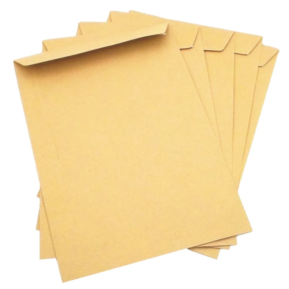 50pcs Kraft Paper Envelope Blank Classic Plain Color Envelopes for Office School Business Letter Storage Envelope (229x162mm) kraft paper envelopes mailing envelopes