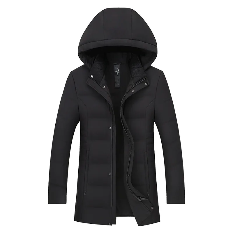 

Medium Length Money Lian Cap Down Jacket Men's Wear Winter Coat Plus Fat plus Size Dark Camouflage White Duck Down Down Top
