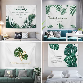 

Northern European Ins Hipster Green Vegetation Hanging Cloth Background Cloth Wall Room Layout Bedside Decoration Website