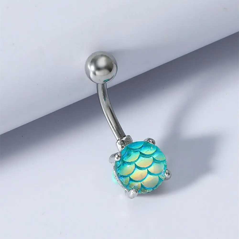 Fish Scale Belly Button Ring piercing jewelry body piercing jewelry body jewelry belly button piercings Women Body Piercing Jewelry Navel Nail Stud Nombril Nightclub Sexy Body Jewelry Fashion Colorful