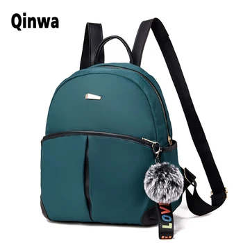 

2020 New Fashion Women Backpack Oxford Mini Daypack Girls Bag Purse Hairball Small Backpack for Women Designer Sac a Dos