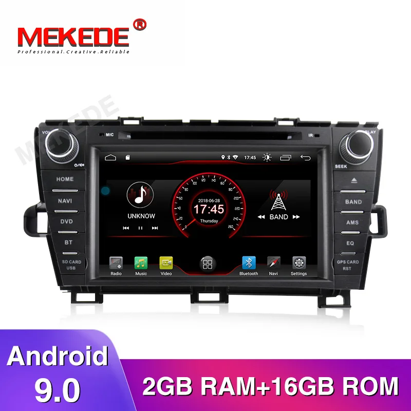 MEKEDE HD 2G RAM Android 9 0 автомобильный dvd-плеер для TOYOTA PRIUS 2Din Аудио мультимедийный плеер