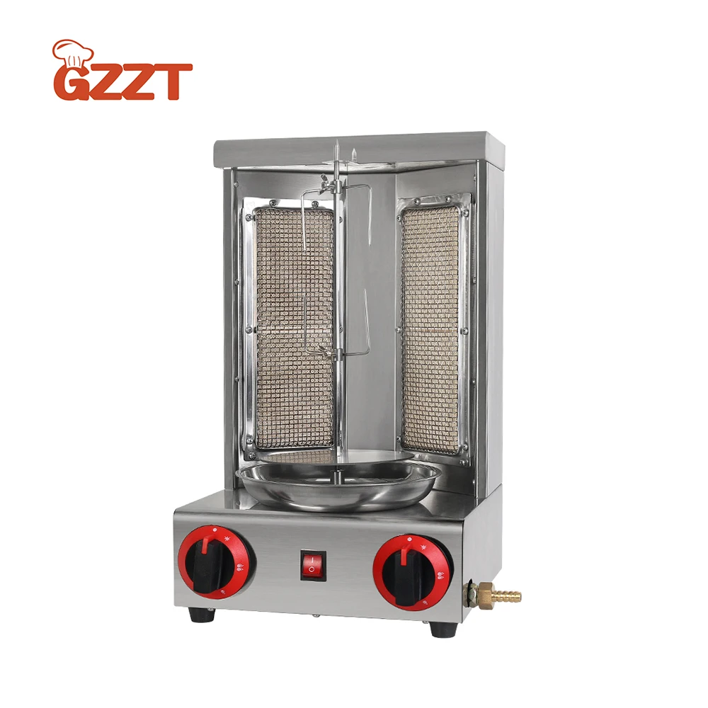 GZZT Kebab Grill LPG Shawarma Machine Middle East Barbecue Roast Stove Stainless Steel Vertical BBQ Grill 220V/240V