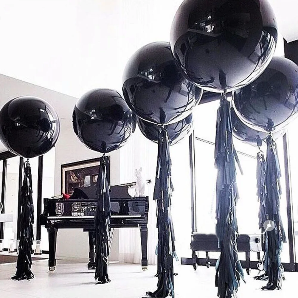 On Sale Globos redondos de látex para decoración de boda, globos gigantes grandes de helio de 36 pulgadas, decoración para fiesta de cumpleaños, pelota de aire inflable, color negro mlKEqZMLY