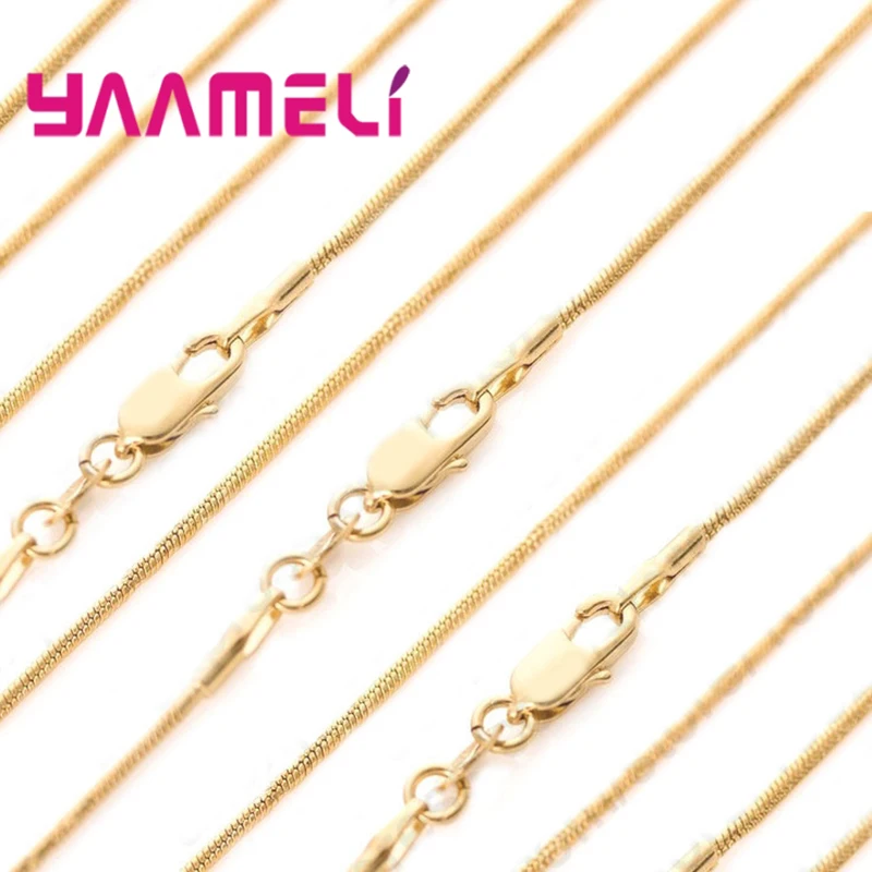 

Wholesale 10PCS Necklace 16-30" Yellow Gold Filled Chain Snake Chain For Pendant With Lobster Clasps Woman Jewelry Gift