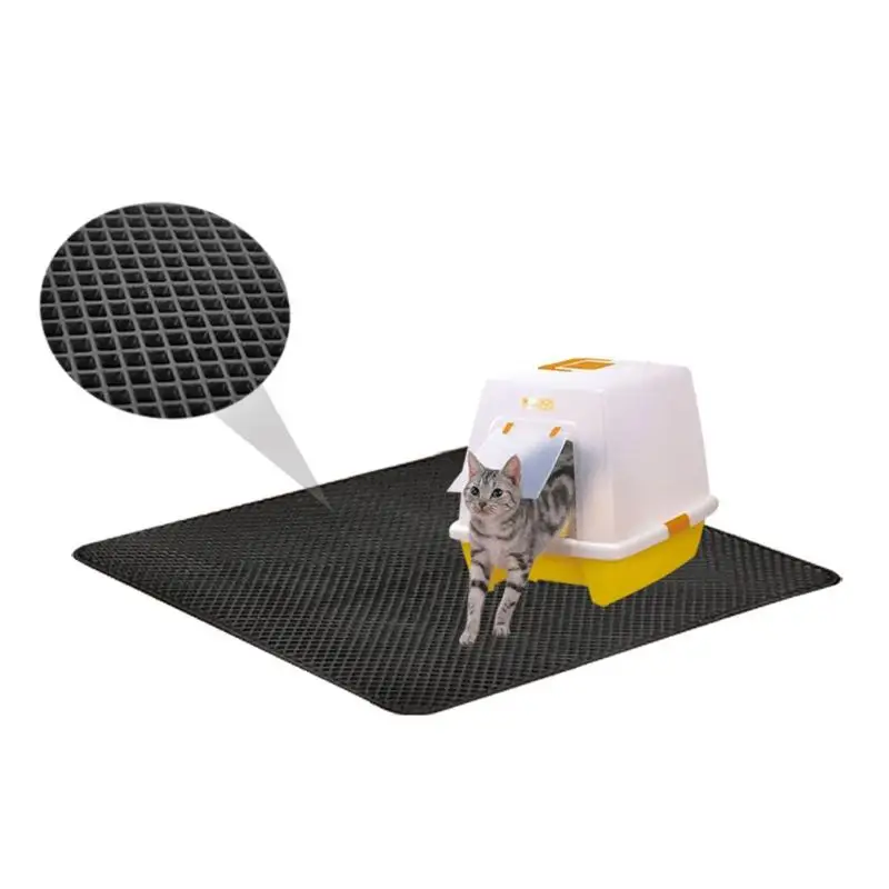 

Waterproof EVA Pet Cat Litter Mat Double Layer Trapping Pet Cat Litter Kitten Toilet Mats Feeding Non-slip Litter Cat Floor Pad