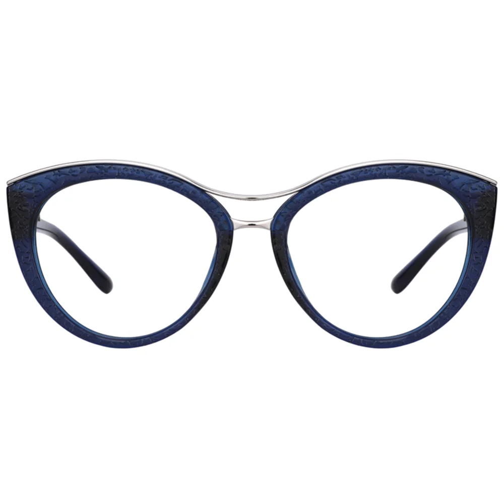 FX0772-03 Blue Zeelool женские шикарные очки кошачий глаз без оправы с прозрачными линзами Carol FX0772 - Цвет оправы: FX0772-03 Blue