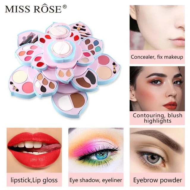 7002-150Q Бренд MISS ROSE, 180 цветов, палитра теней для век, матовая, Обнаженная, блестящая, стойкая палитра теней для век с кистью, пудра для бровей, румяна - Цвет: 7002-150Q