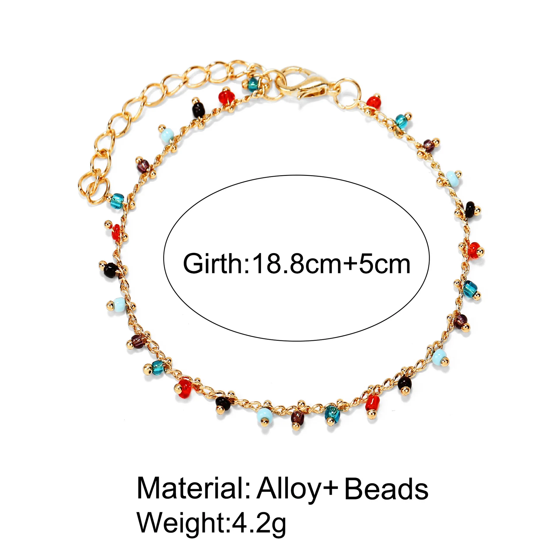 Женский браслет на ногу для девочек украшения для ног креативный Ретро Простой Радужный цвет стеклянный браслет на ногу из бисера Праздничная пляжная одежда подарки девушки