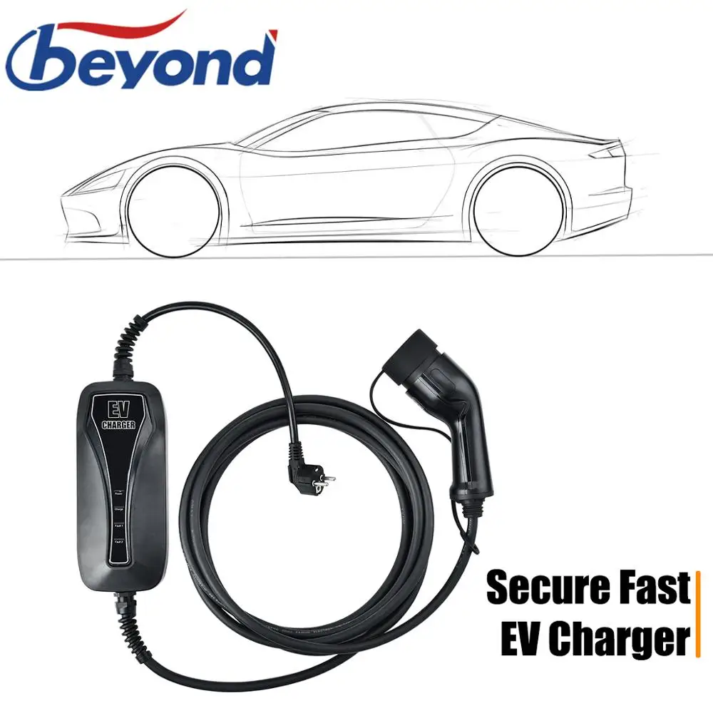 3.6KW 16A Тип 2 EV зарядное устройство портативный кабель Уровень зарядная коробка EU