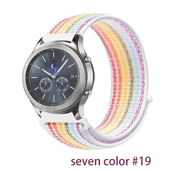 seven color 19 Gear s3 Frontier ремешок для samsung Galaxy watch 46 мм 42 мм активный 2 ремешок amazfit ремешок Bip 22 мм ремешок для часов 20 мм браслет huami - Цвет ремешка: seven color 19